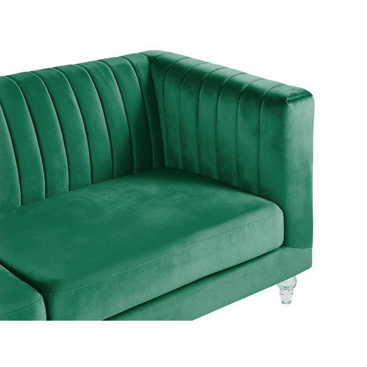 Sofá ARVIKA Veludo Verde 3 lugares