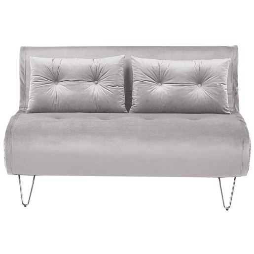 Sofá-cama VESTFOLD Veludo Cinzento 2 lugares