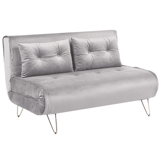 Sofá-cama VESTFOLD Veludo Cinzento 2 lugares