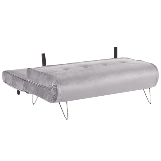 Sofá-cama VESTFOLD Veludo Cinzento 2 lugares