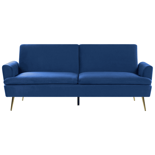 Sofá-cama VETTRE Veludo Azul marinho 3 lugares