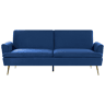 Sofá-cama VETTRE Veludo Azul marinho 3 lugares