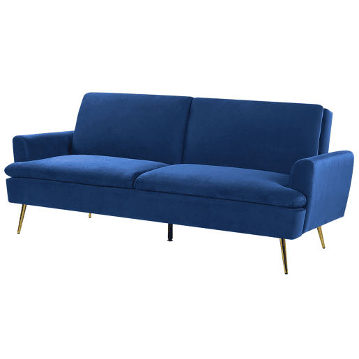 Sofá-cama VETTRE Veludo Azul marinho 3 lugares