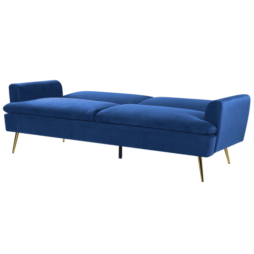 Sofá-cama VETTRE Veludo Azul marinho 3 lugares