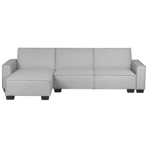 Sofá-cama de canto ROMEDAL Tecido Cinzento claro 3 lugares à direita