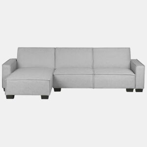 Sofá-cama de canto ROMEDAL Tecido Cinzento claro 3 lugares à direita