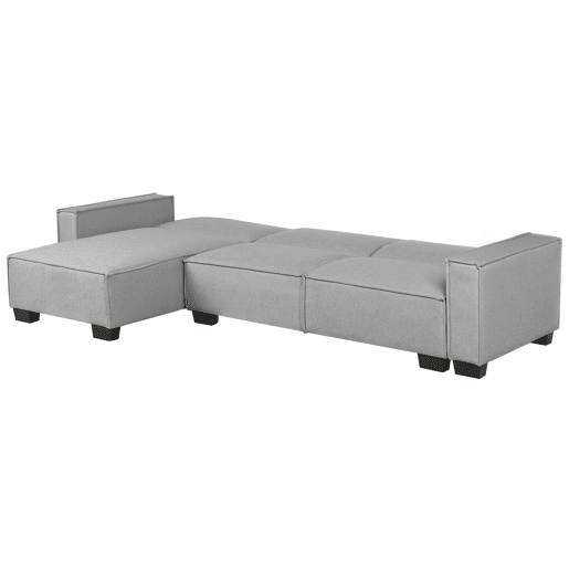 Sofá-cama de canto ROMEDAL Tecido Cinzento claro 3 lugares à direita