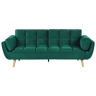 Sofá-cama ASBY Veludo Verde 3 lugares