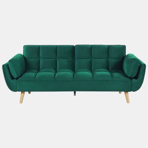 Sofá-cama ASBY Veludo Verde 3 lugares