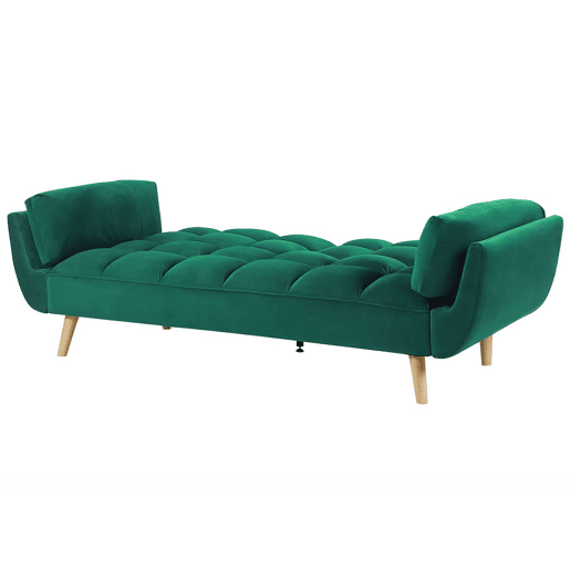 Sofá-cama ASBY Veludo Verde 3 lugares