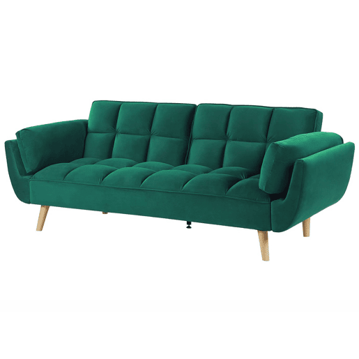 Sofá-cama ASBY Veludo Verde 3 lugares