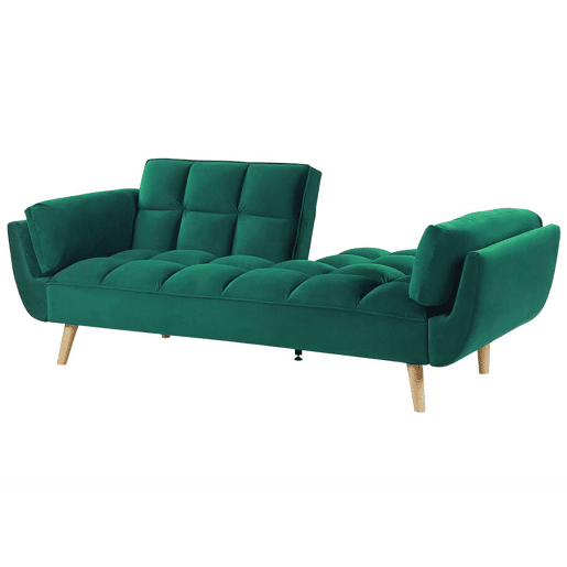 Sofá-cama ASBY Veludo Verde 3 lugares