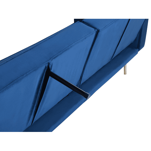 Sofá-cama VISNES Veludo Azul marinho 3 lugares