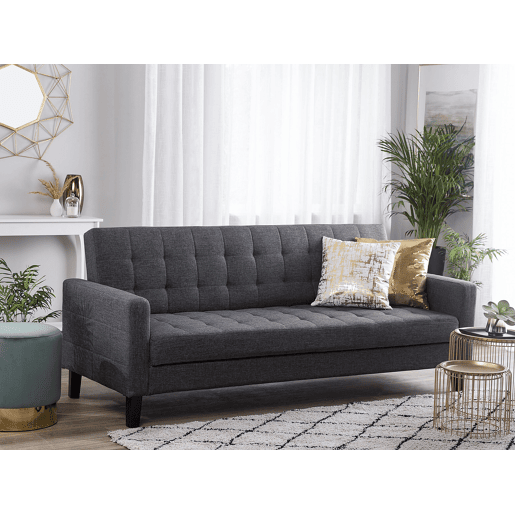Sofá-cama VEHKOO Tecido Cinzento escuro 3 lugares