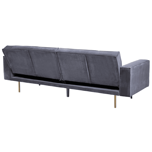 Sofá-cama VISNES Veludo Cinzento 3 lugares