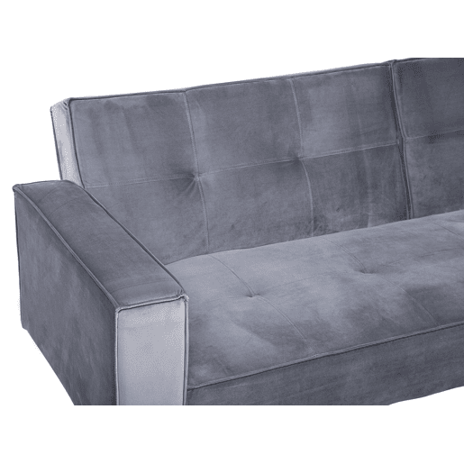 Sofá-cama VISNES Veludo Cinzento 3 lugares