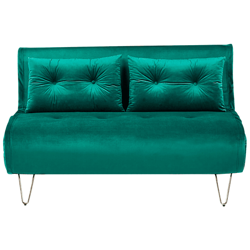 Sofá-cama VESTFOLD Veludo Verde escuro 2 lugares