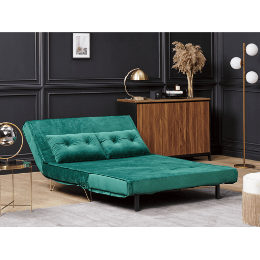 Sofá-cama VESTFOLD Veludo Verde escuro 2 lugares