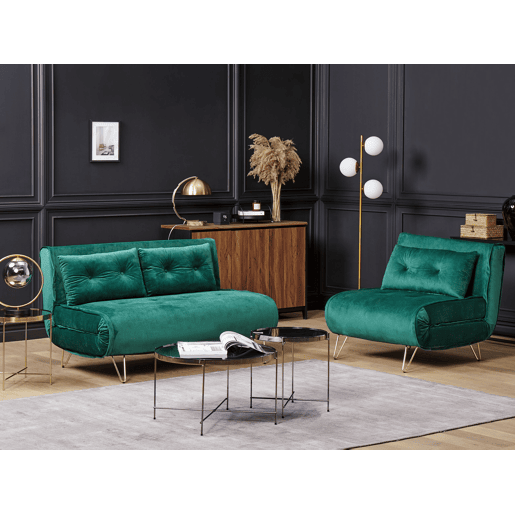 Sofá-cama VESTFOLD Veludo Verde escuro 2 lugares