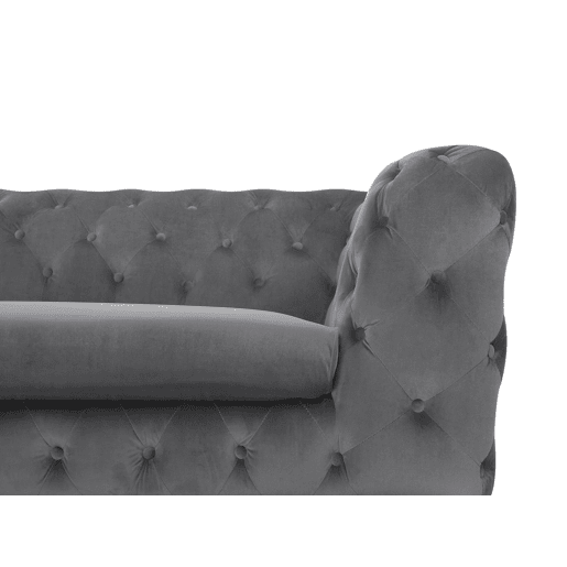 Sofá Chesterfield de 3 lugares em veludo cinzento SOTRA