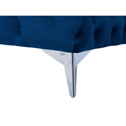 Sofá Chesterfield de 3 lugares em veludo azul SOTRA
