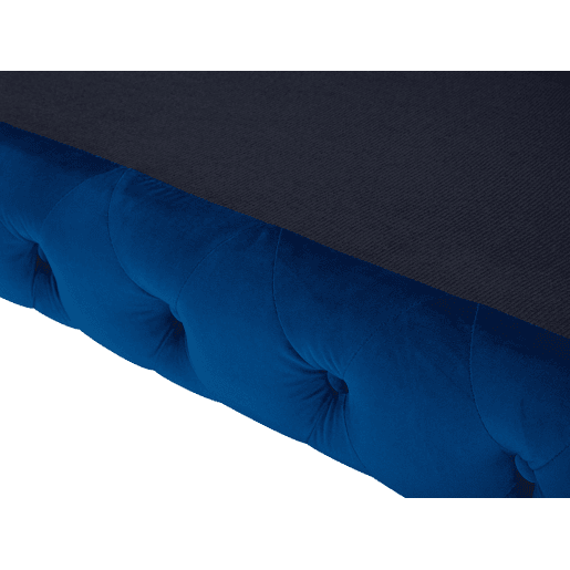 Sofá Chesterfield de 3 lugares em veludo azul SOTRA