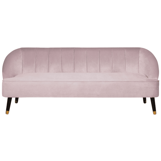 Sofá ALSVAG Veludo Rosa 3 lugares
