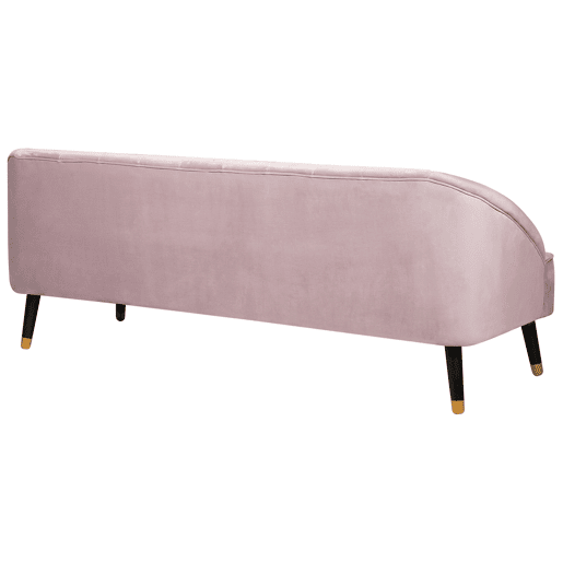Sofá ALSVAG Veludo Rosa 3 lugares