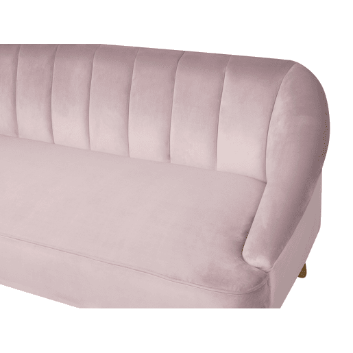 Sofá ALSVAG Veludo Rosa 3 lugares