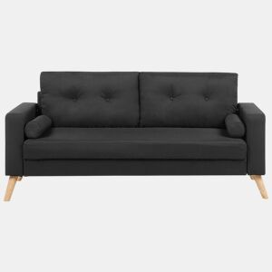 Sofá KALMAR Tecido Preto 2 lugares