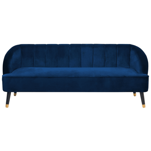 Sofá ALSVAG Veludo Azul marinho 3 lugares