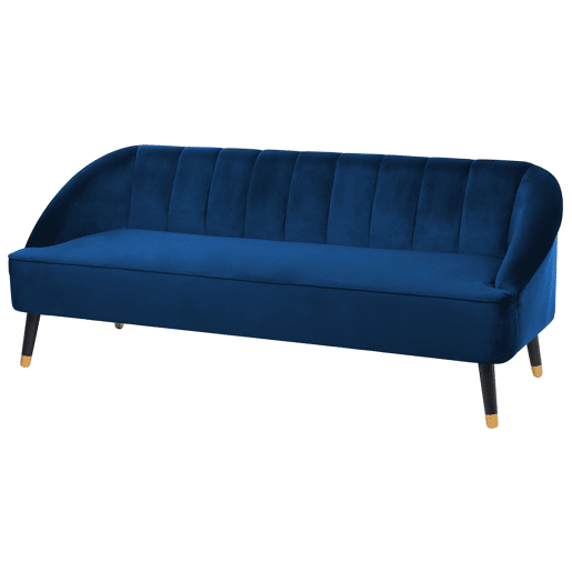Sofá ALSVAG Veludo Azul marinho 3 lugares