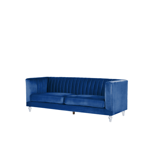 Sofá ARVIKA Veludo Azul marinho 3 lugares Sofá ARVIKA Veludo Azul marinho 3 lugares