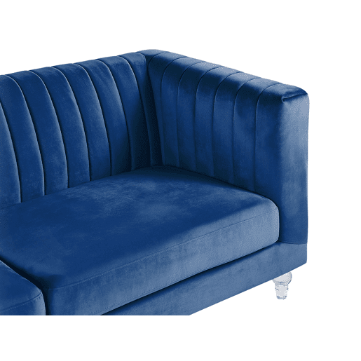 Sofá ARVIKA Veludo Azul marinho 3 lugares Sofá ARVIKA Veludo Azul marinho 3 lugares