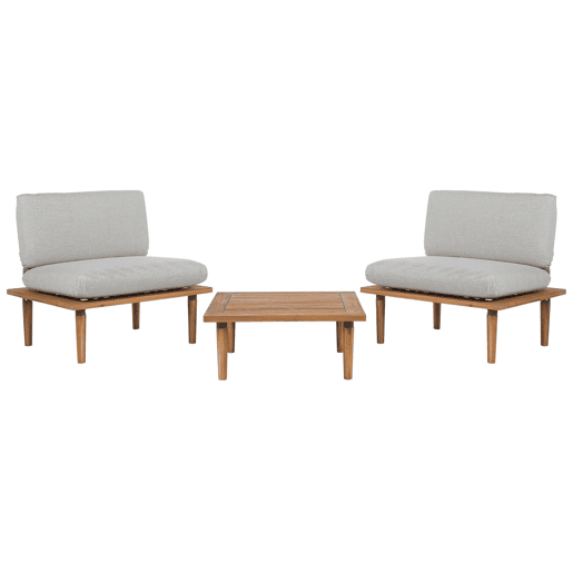 Conjunto de jardim com mesa 2 lugares FRASCATI Madeira de Acácia certificada Cinzento claro
