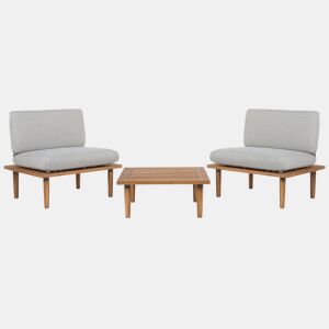 Conjunto de jardim com mesa 2 lugares FRASCATI Madeira de Acácia certificada Cinzento claro