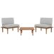 Beliani Conjunto de jardín Madera de acacia con certificado FSC® FRASCATI Beliani Conjunto de jardín Madera de acacia con certificado FSC® FRASCATI Gris Claro