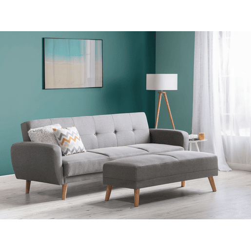 Sofá-cama FLORLI Tecido Cinzento claro 3 lugares