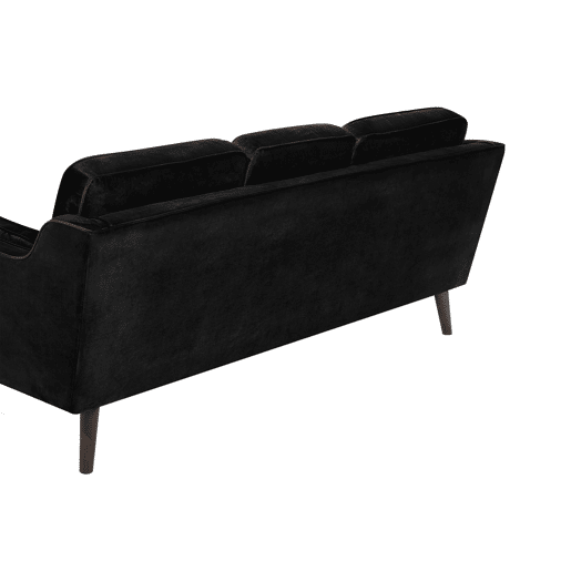 Sofá LOKKA Veludo Preto 3 lugares