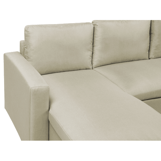 Sofá-cama em U SOMMEN Tecido Creme claro com arrumação 5 lugares Sofá-cama em U SOMMEN Tecido Creme claro com arrumação 5 lugares