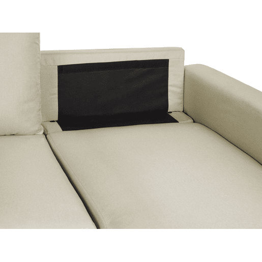 Sofá-cama em U SOMMEN Tecido Creme claro com arrumação 5 lugares Sofá-cama em U SOMMEN Tecido Creme claro com arrumação 5 lugares
