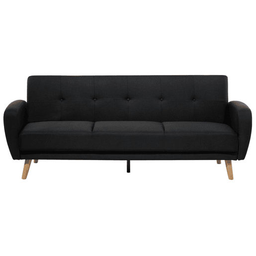 Sofá-cama FLORLI Tecido Preto 3 lugares