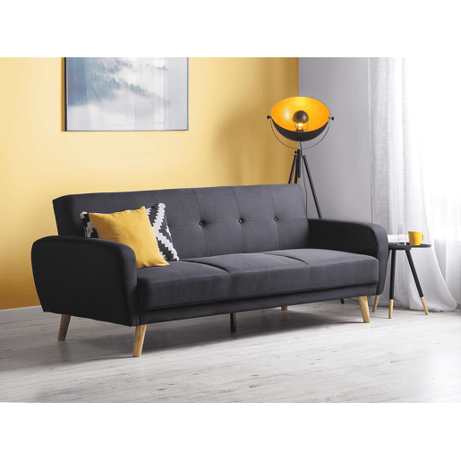 Sofá-cama FLORLI Tecido Preto 3 lugares