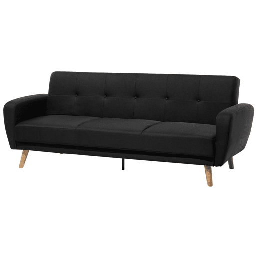 Sofá-cama FLORLI Tecido Preto 3 lugares