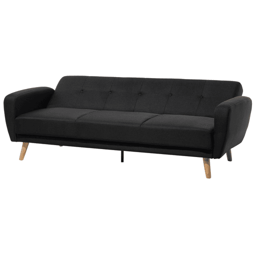 Sofá-cama FLORLI Tecido Preto 3 lugares