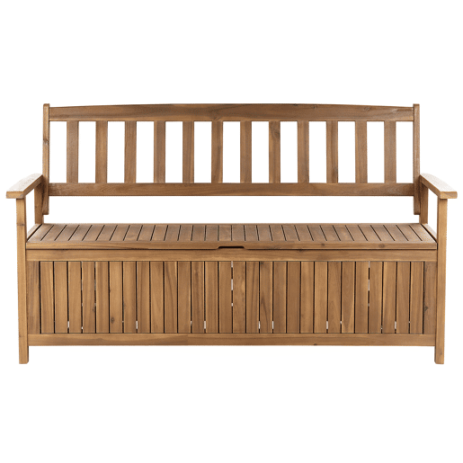 Banco de jardim SOVANA 160 cm com arrumação Madeira de acácia Castanho