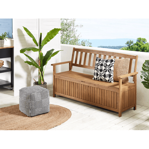 Banco de jardim SOVANA 160 cm com arrumação Madeira de acácia Castanho
