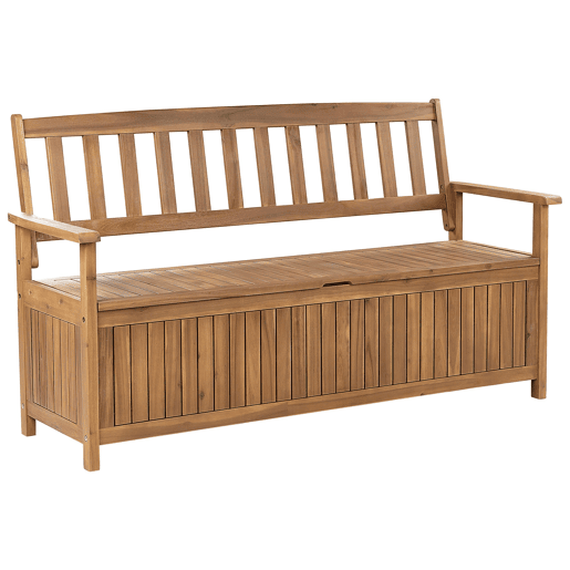 Banco de jardim SOVANA 160 cm com arrumação Madeira de acácia Castanho