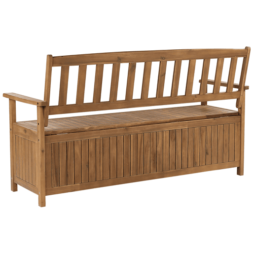 Banco de jardim SOVANA 160 cm com arrumação Madeira de acácia Castanho