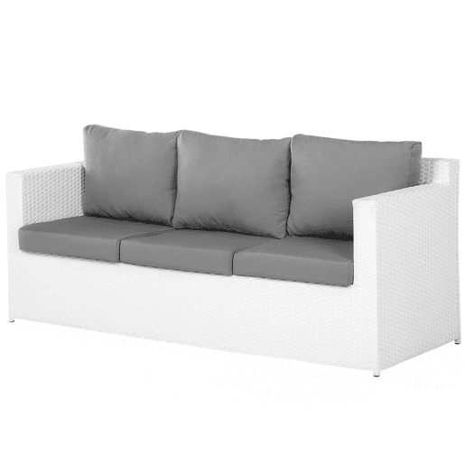 Conjunto de jardim com mesa e repousa-pés 6 lugares ROMA Branco